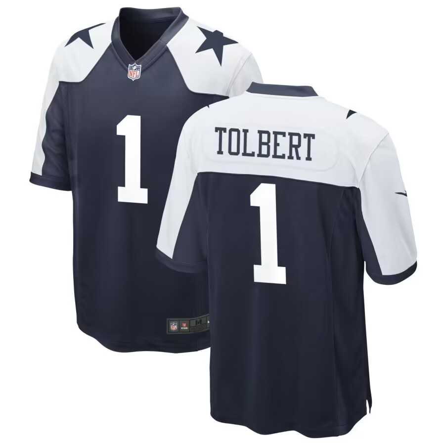 Men & Women & Youth Dallas Cowboys #1 Jalen Tolbert Thanksgiving Blue Vapor Limited Jersey->dallas cowboys->NFL Jersey